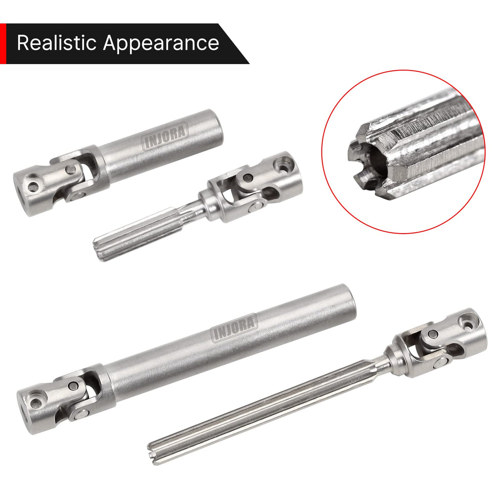 INJORA stainless steel drive shaft enhances a realistic look and durable performance on SCX24