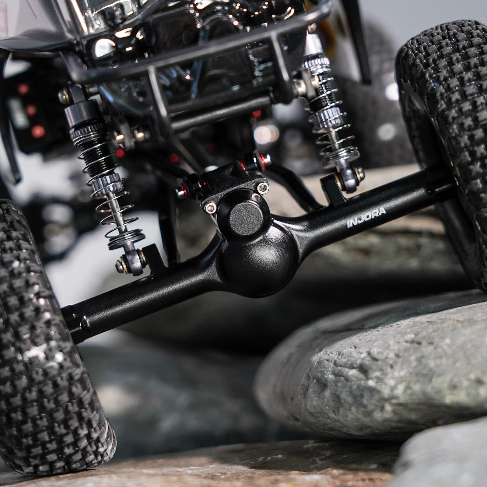 INJORA full axle assembly showcases premium build for improved scale performance.