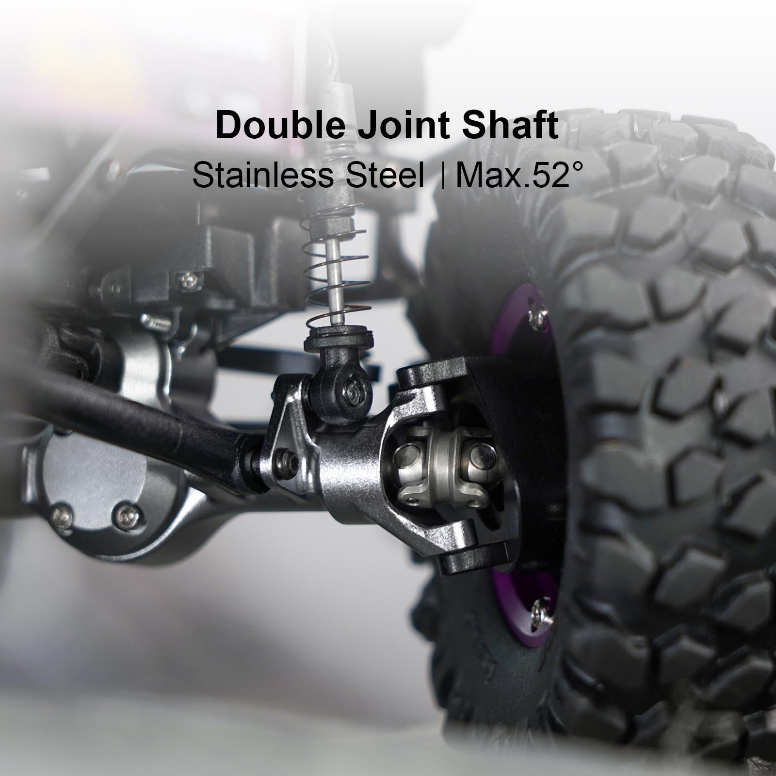 INJORA hardened steel 2/16T gears ensure durability on tough terrain.