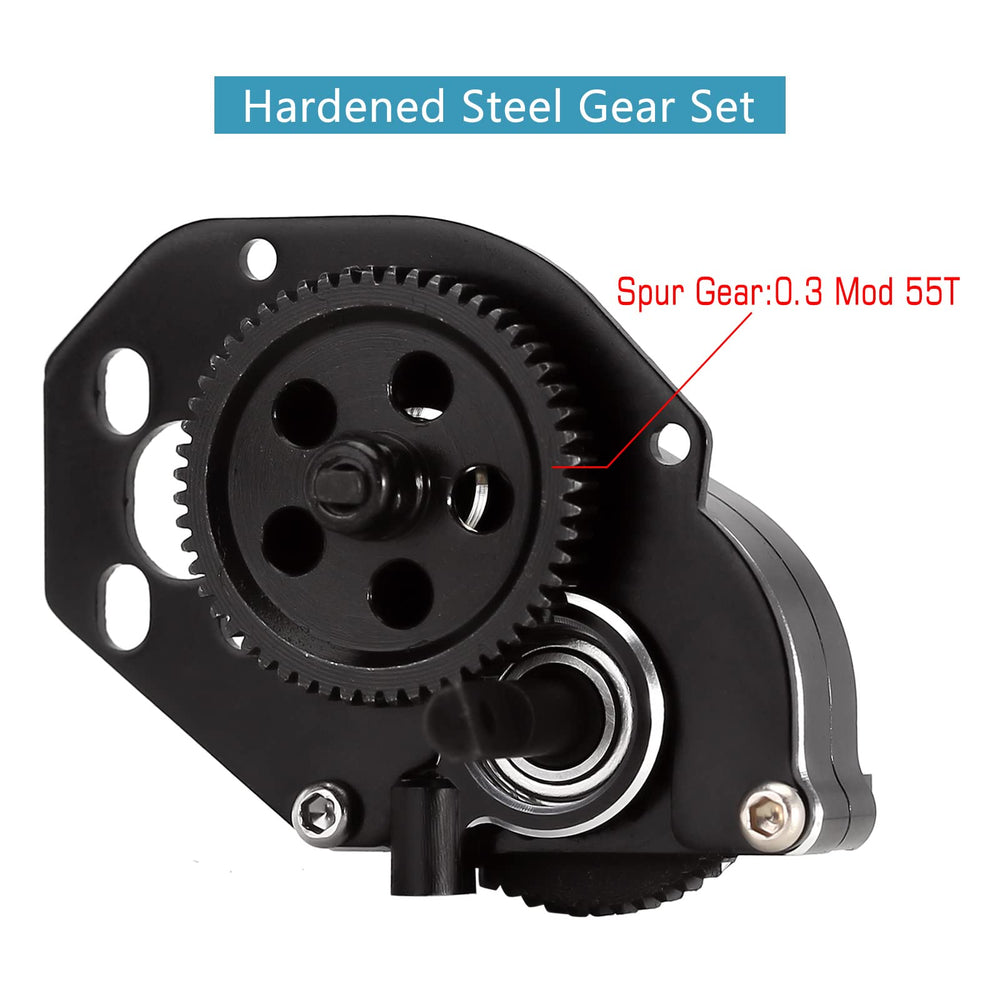 INJORA hardened transmission gears emphasize strength and long-lasting performance.