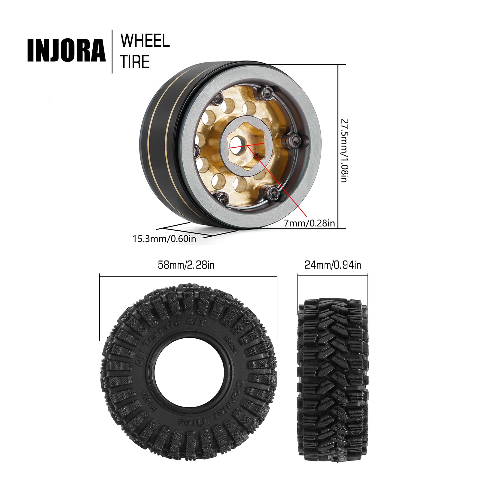 INJORA heavy-duty bias ply construction supports rugged use.