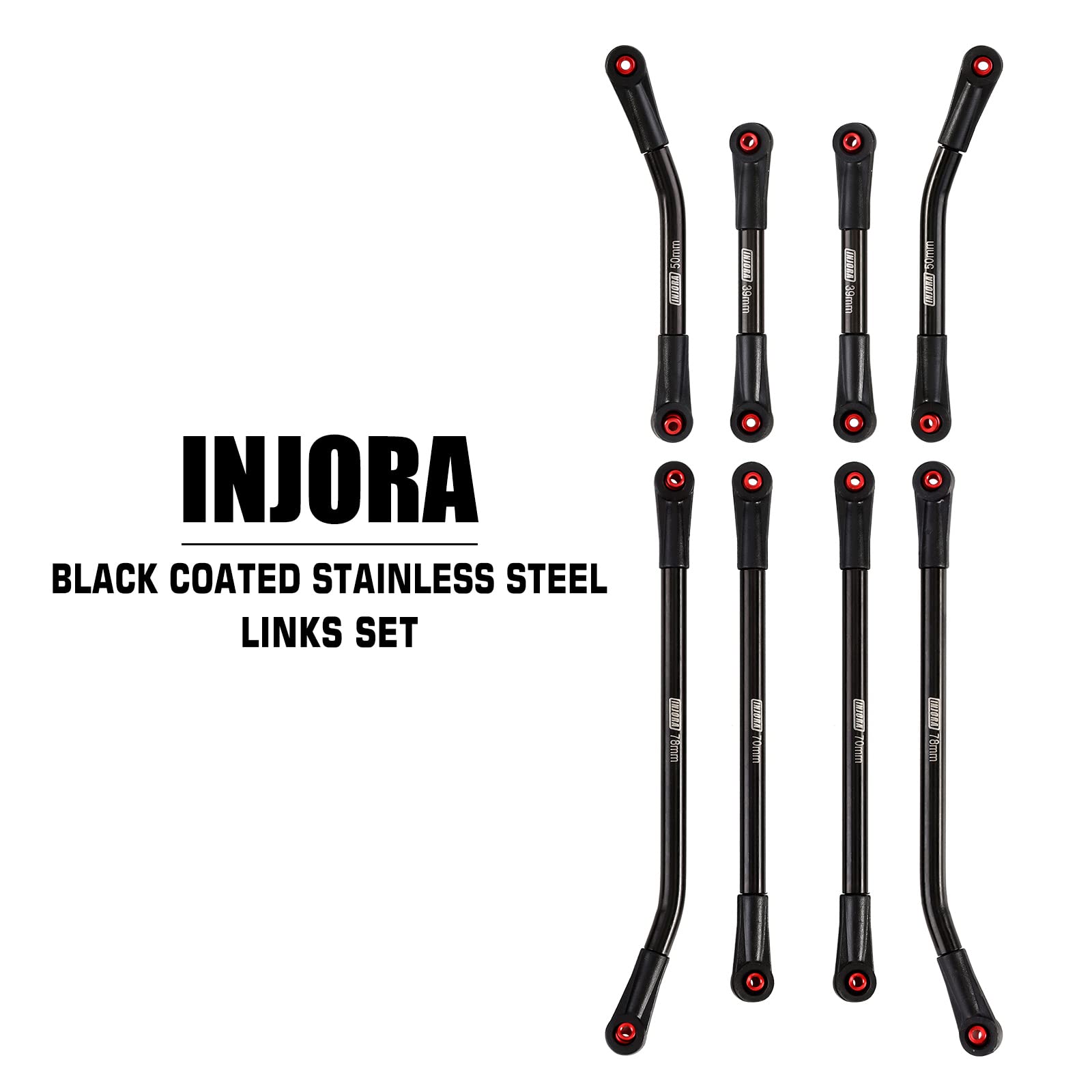 INJORA durable linkage kit withstands rugged RC off-road use