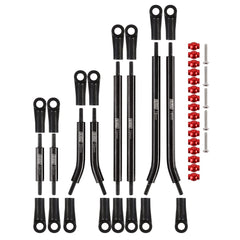 INJORA high clearance 4-link side view highlights stainless steel durability