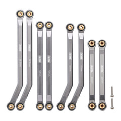 INJORA high clearance front 4-links in grey close-up with CNC precision