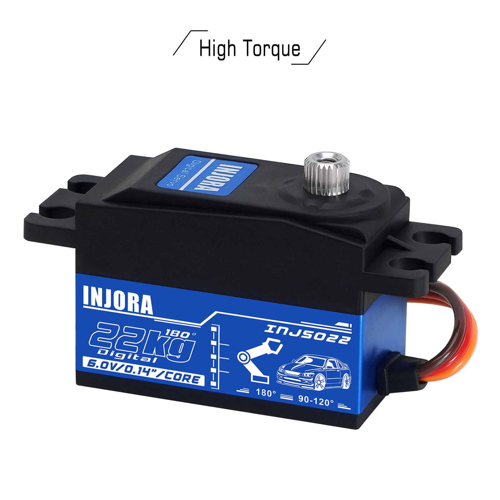 INJORA INJS022 includes 25T aluminum horn in red for sturdy mounting