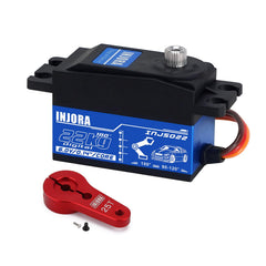 INJORA INJS022 low-profile digital servo in compact RC car layout for precision control