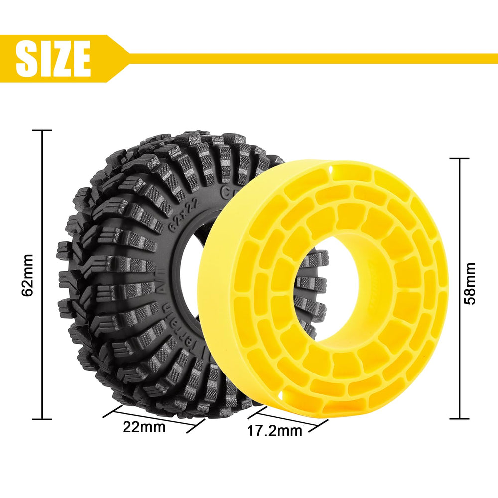 INJORA yellow super soft insert delivers maximum grip on challenging surfaces