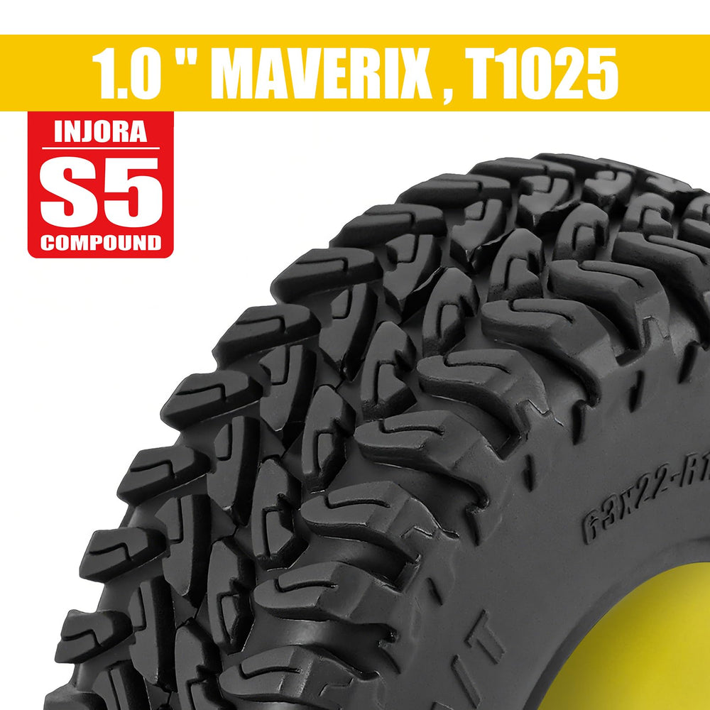 INJORA MAVERIX M/T tread detail demonstrates traction on rough terrain