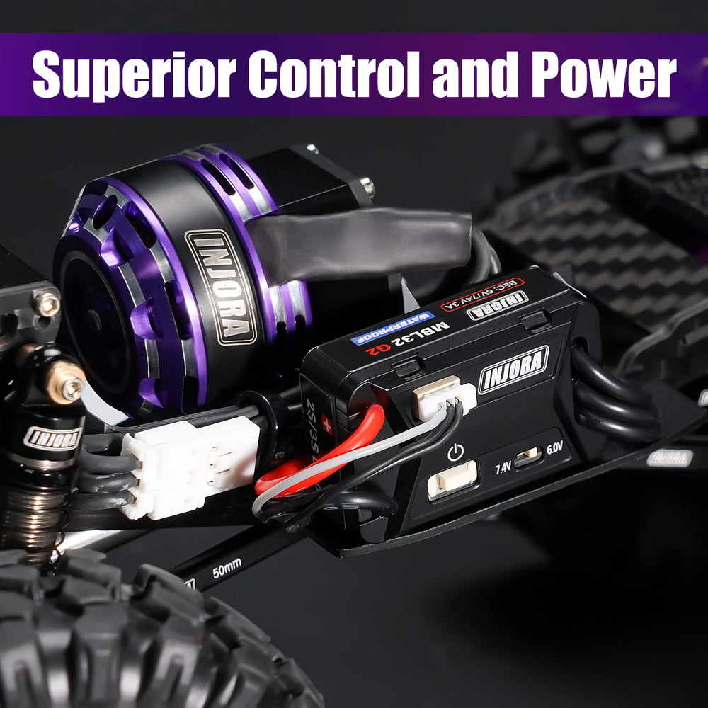 INJORA MBL32 G2 protections for low voltage and safety.