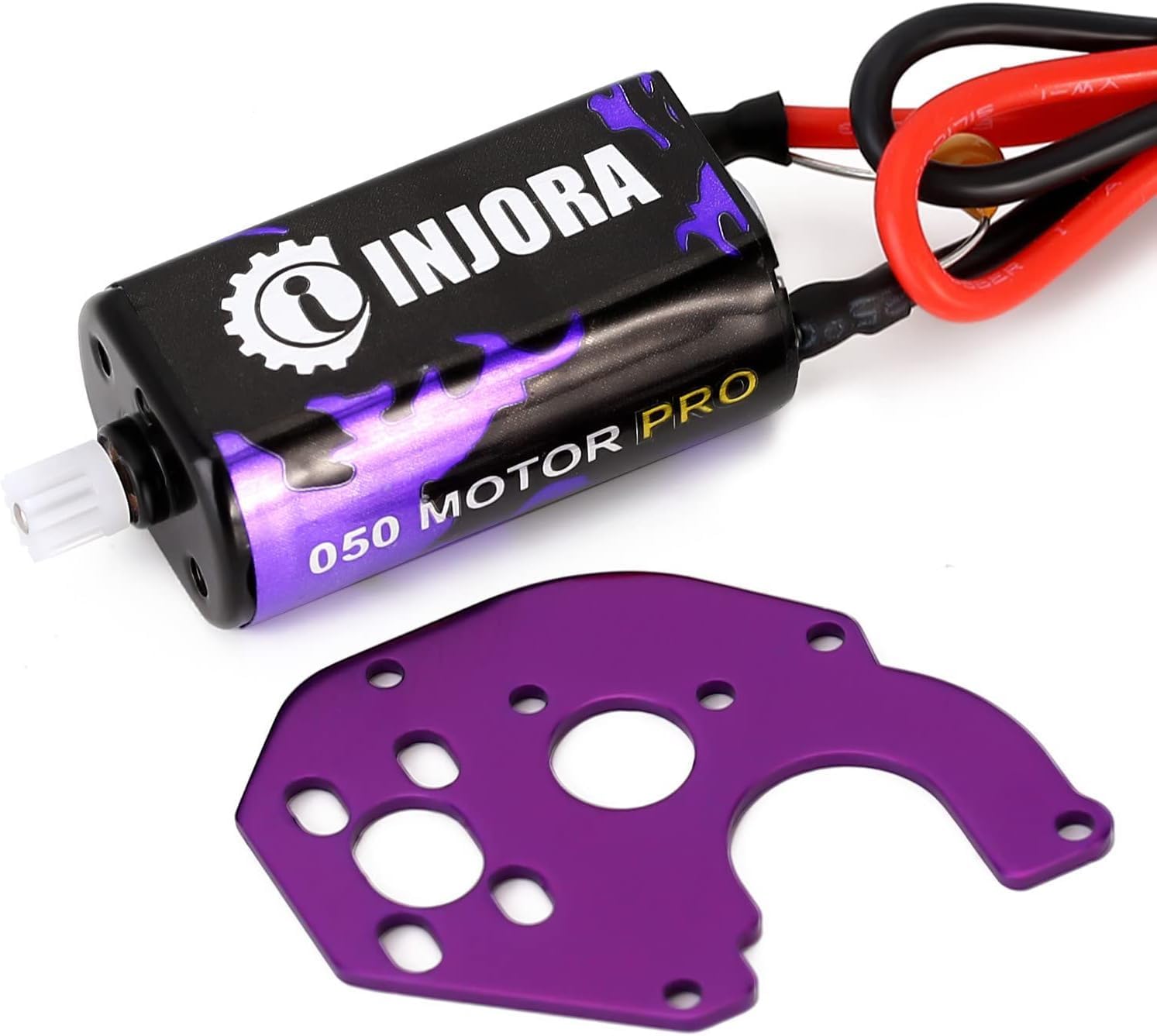 INJORA metal motor mount securing high-torque upgrade