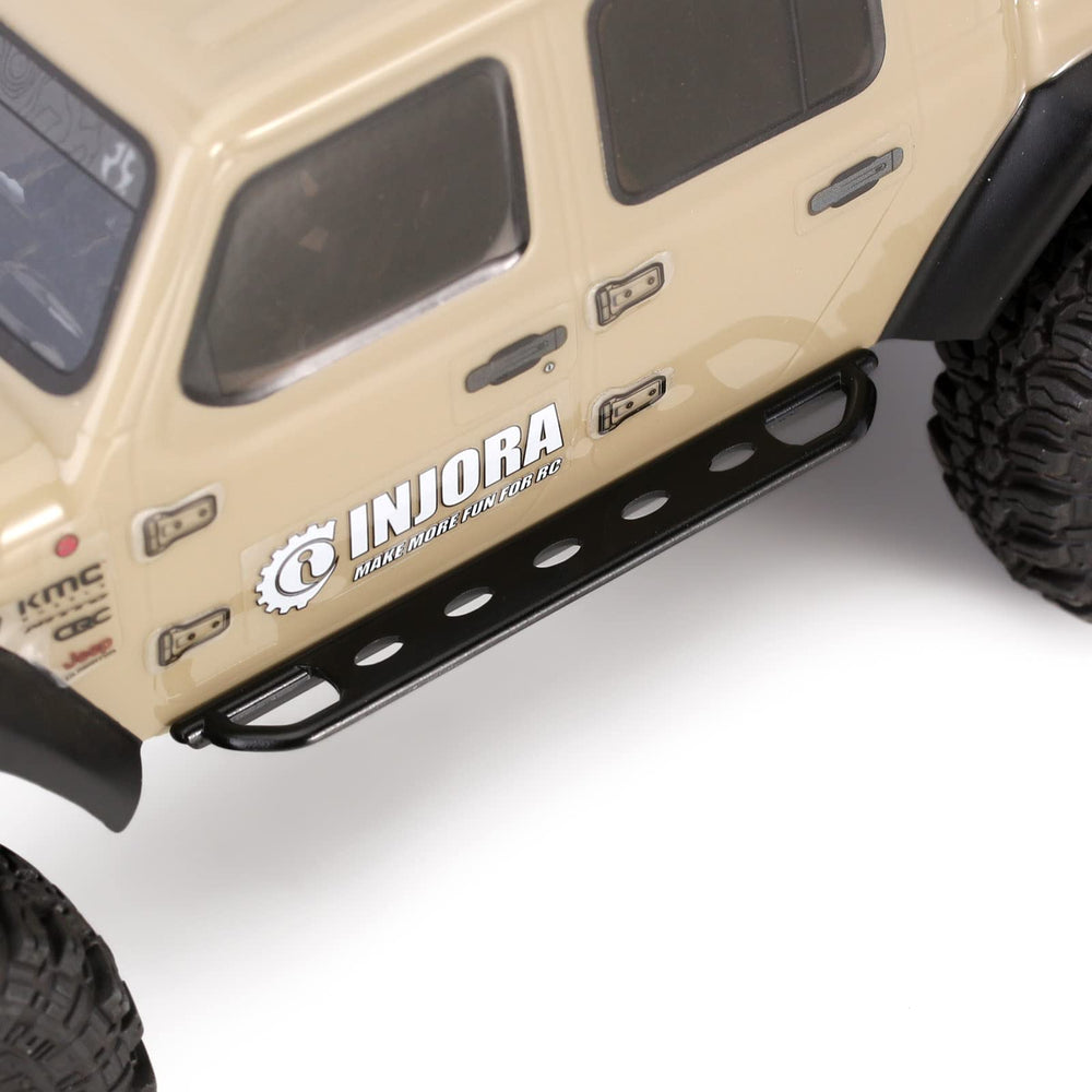 INJORA installation-ready sliders with mounting points for quick upgrade.