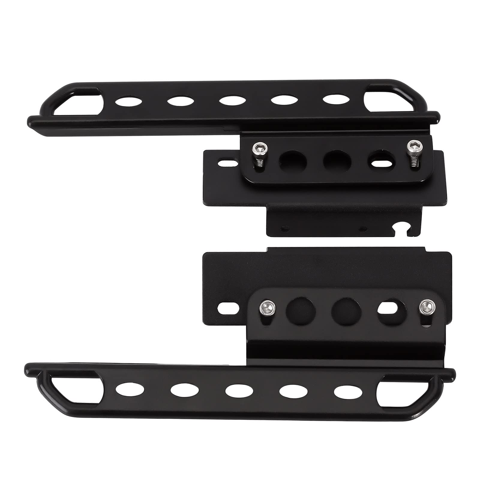 INJORA rock sliders rear view highlighting added protection and weight for stability.