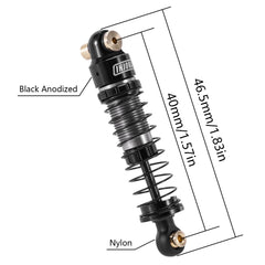 INJORA nylon rod end provides lightweight durability for mounting the shocks.