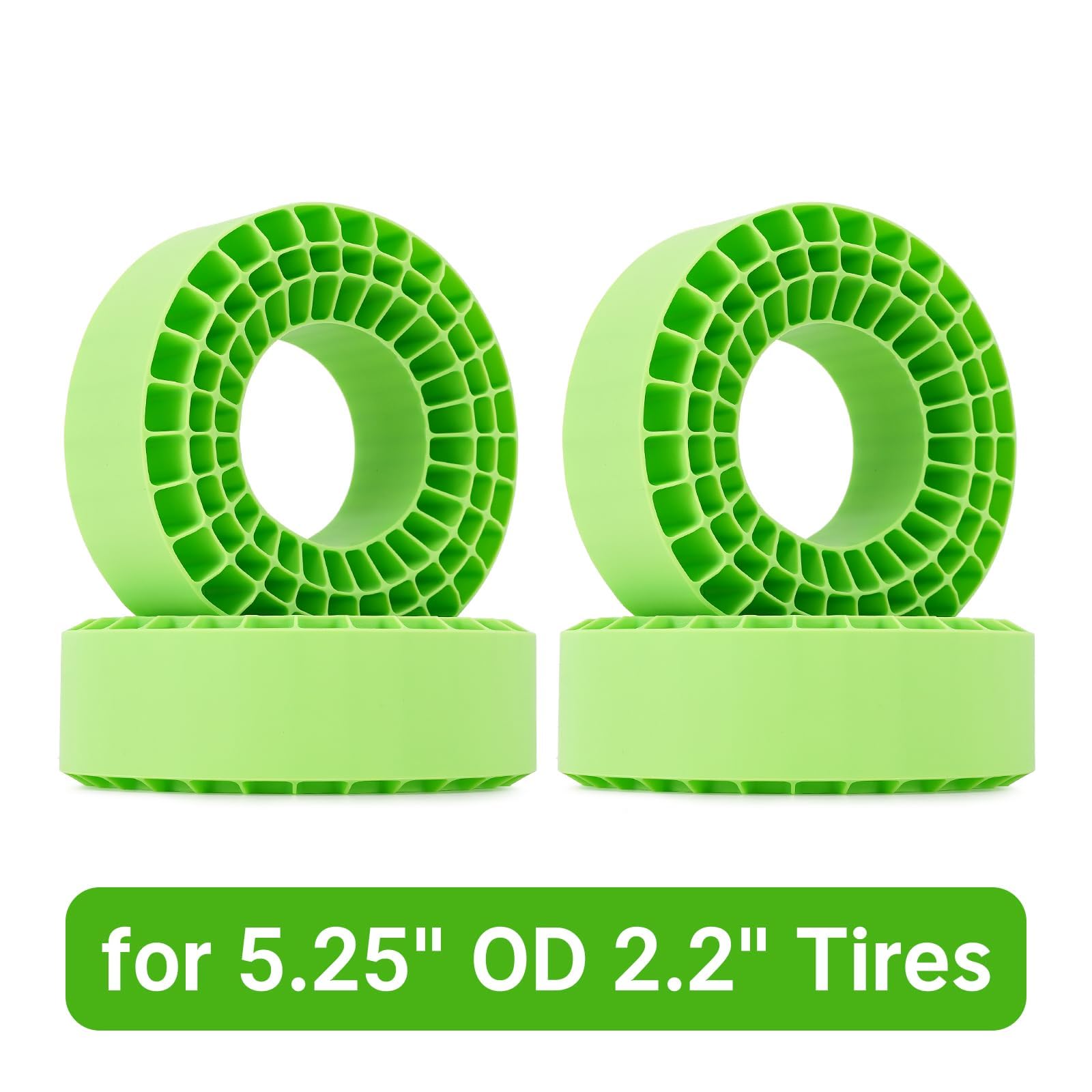 INJORA 4-pack silicone foam inserts for 132-134mm tires ready to install.