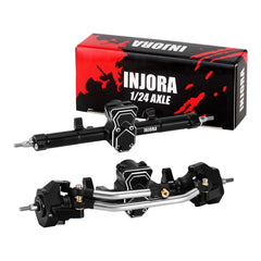 INJORA ProSteer front axle with CNC aluminum for durable SCX24 upgrades.