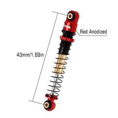 INJORA rc crawler shock damping system closeup showing smooth travel