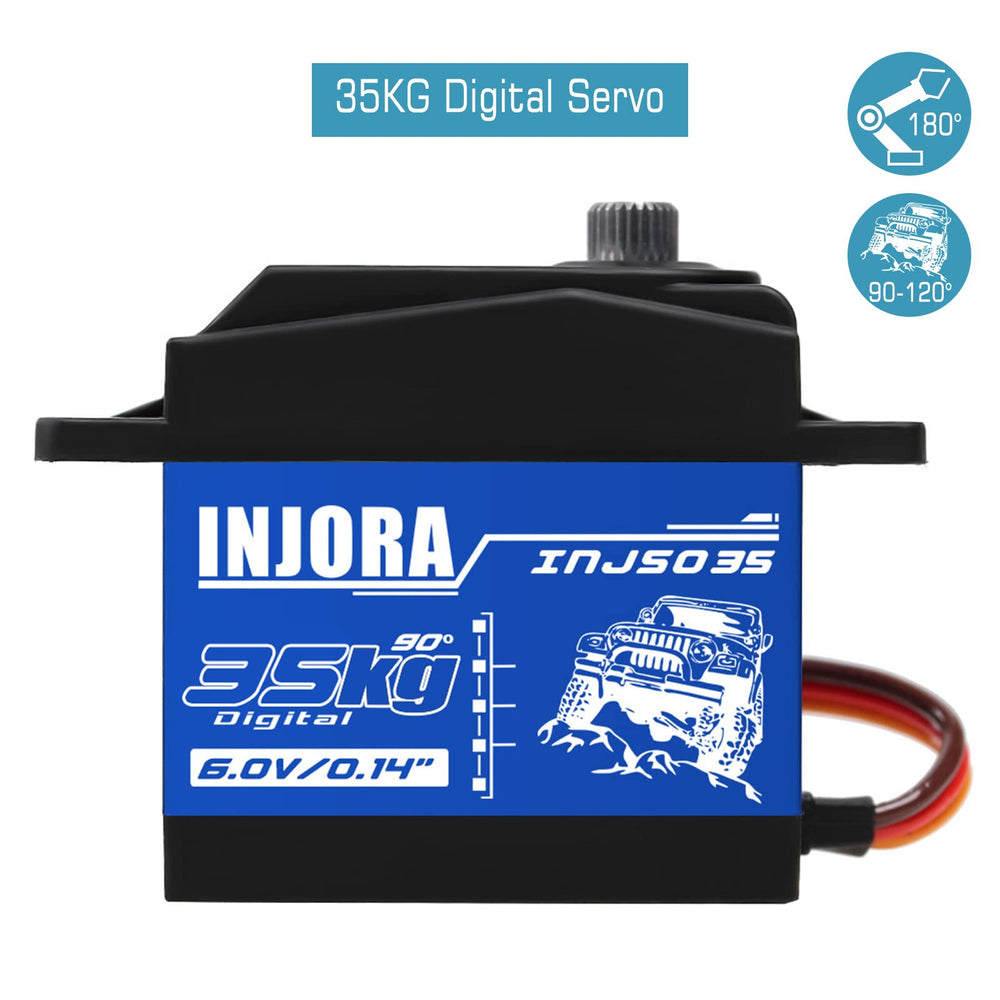 INJORA RC servo core motor delivers reliable response with metal gears