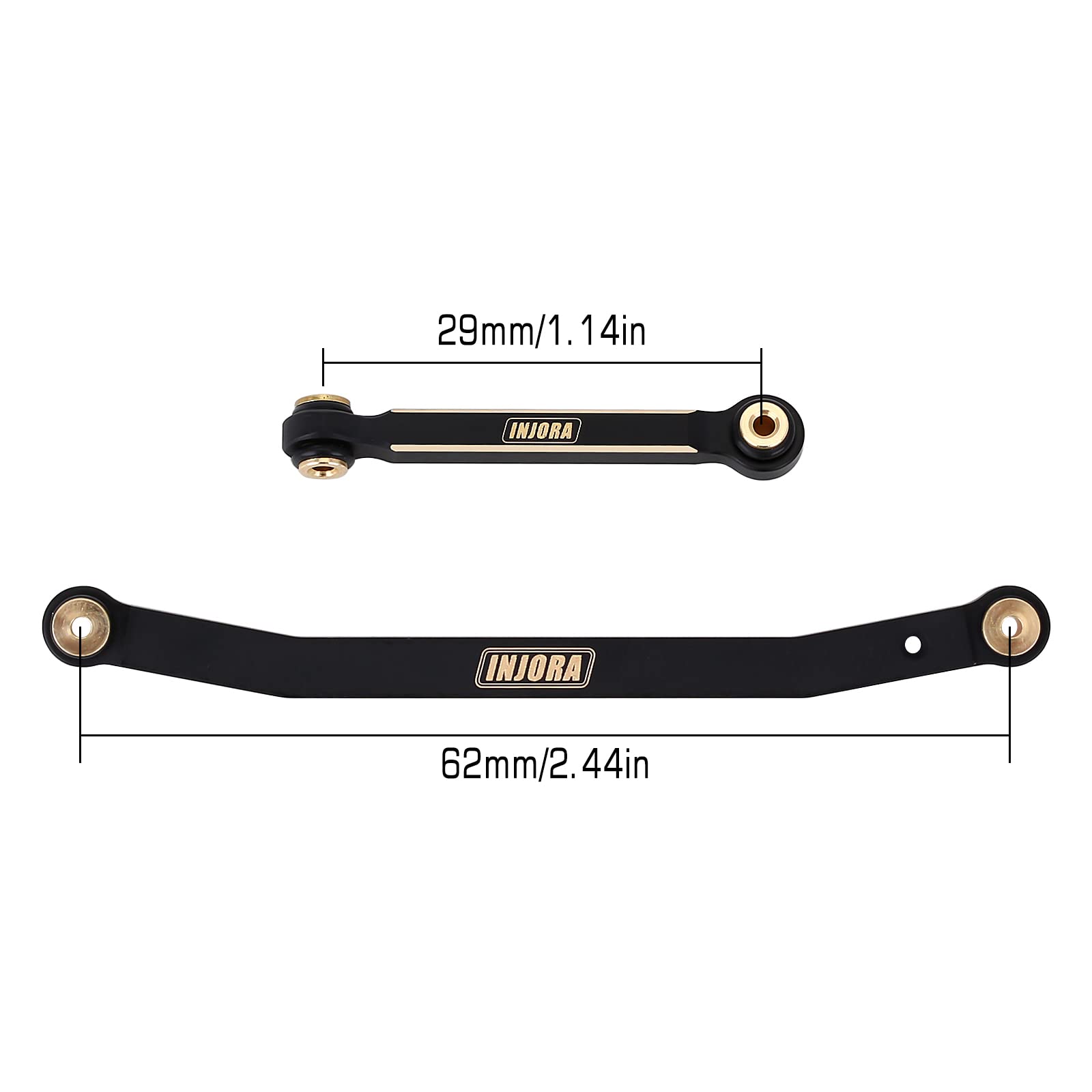 INJORA RC steering rod tie links brass upgrade strengthens linkage stability.
