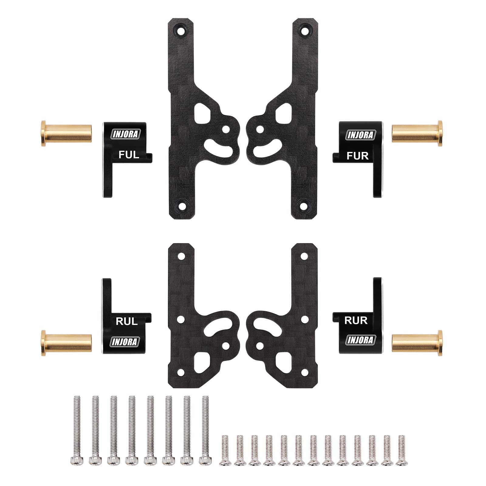INJORA Shock Flex Blades damper holder side view enhances SCX24 stability on rough terrain.
