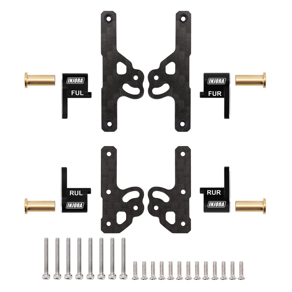 INJORA Shock Flex Blades damper holder side view enhances SCX24 stability on rough terrain.