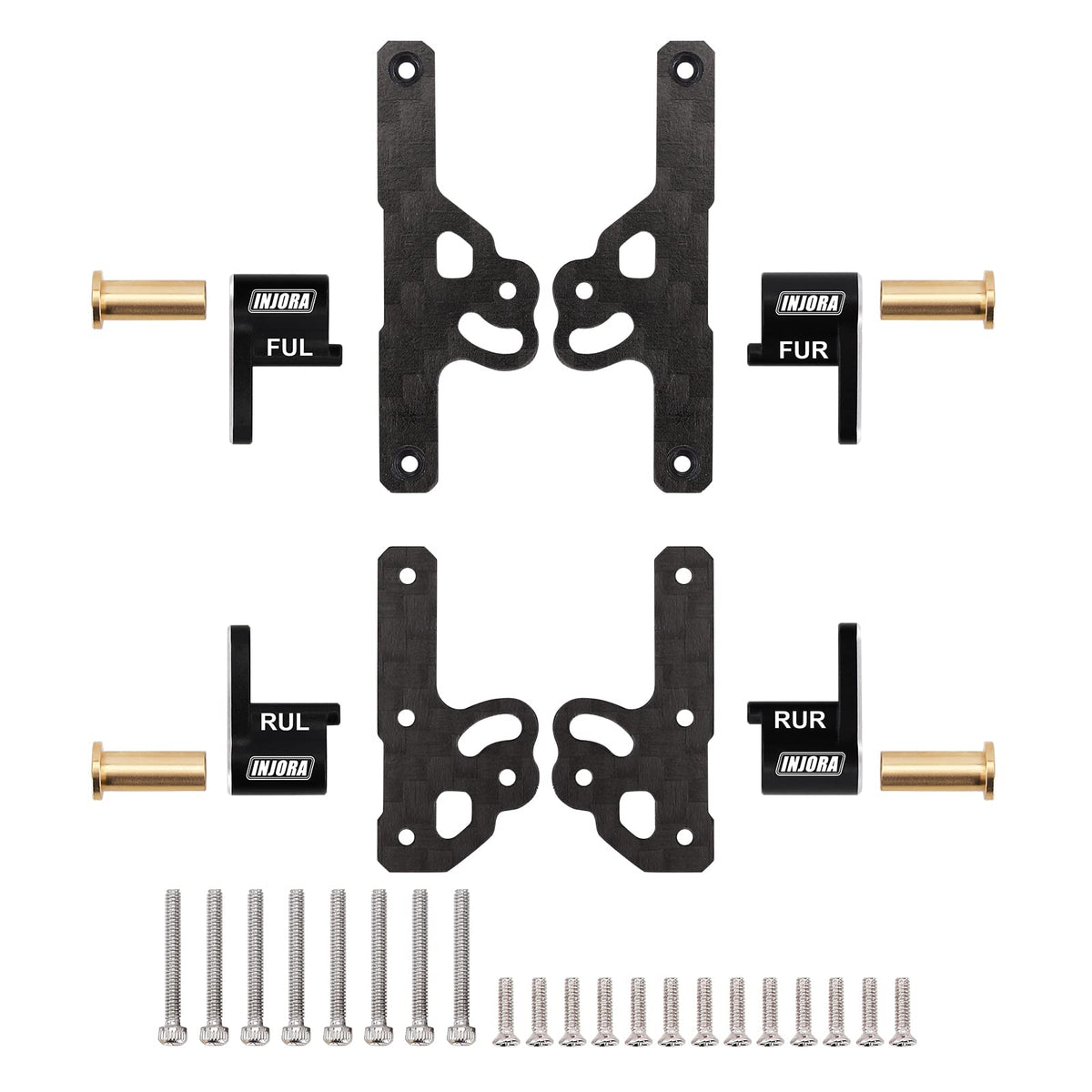 INJORA Shock Flex Blades damper holder side view enhances SCX24 stability on rough terrain.