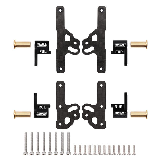 INJORA Shock Flex Blades damper holder side view enhances SCX24 stability on rough terrain.
