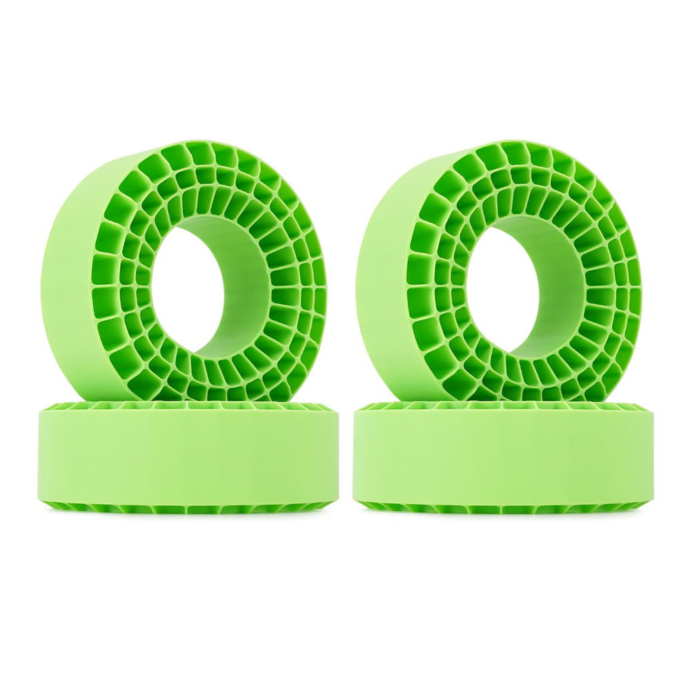 INJORA green silicone foam insert for 132-134mm tires enhances stability.