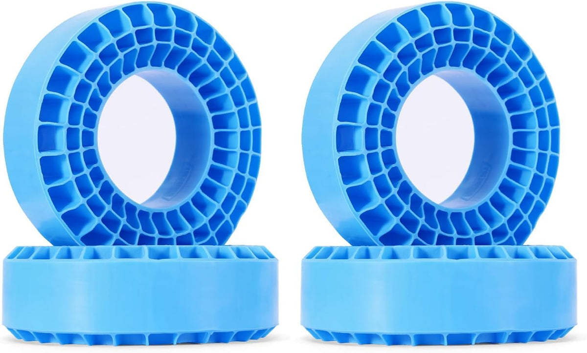 INJORA silicone rubber inserts blue for 106-108mm tires enhance stability.