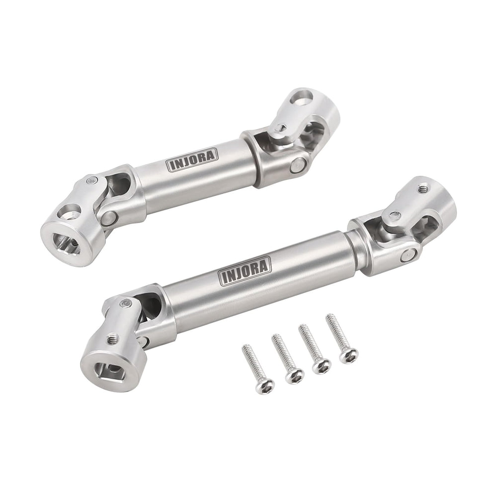 INJORA drive shaft close-up showing scale joints and authentic spline diameter.