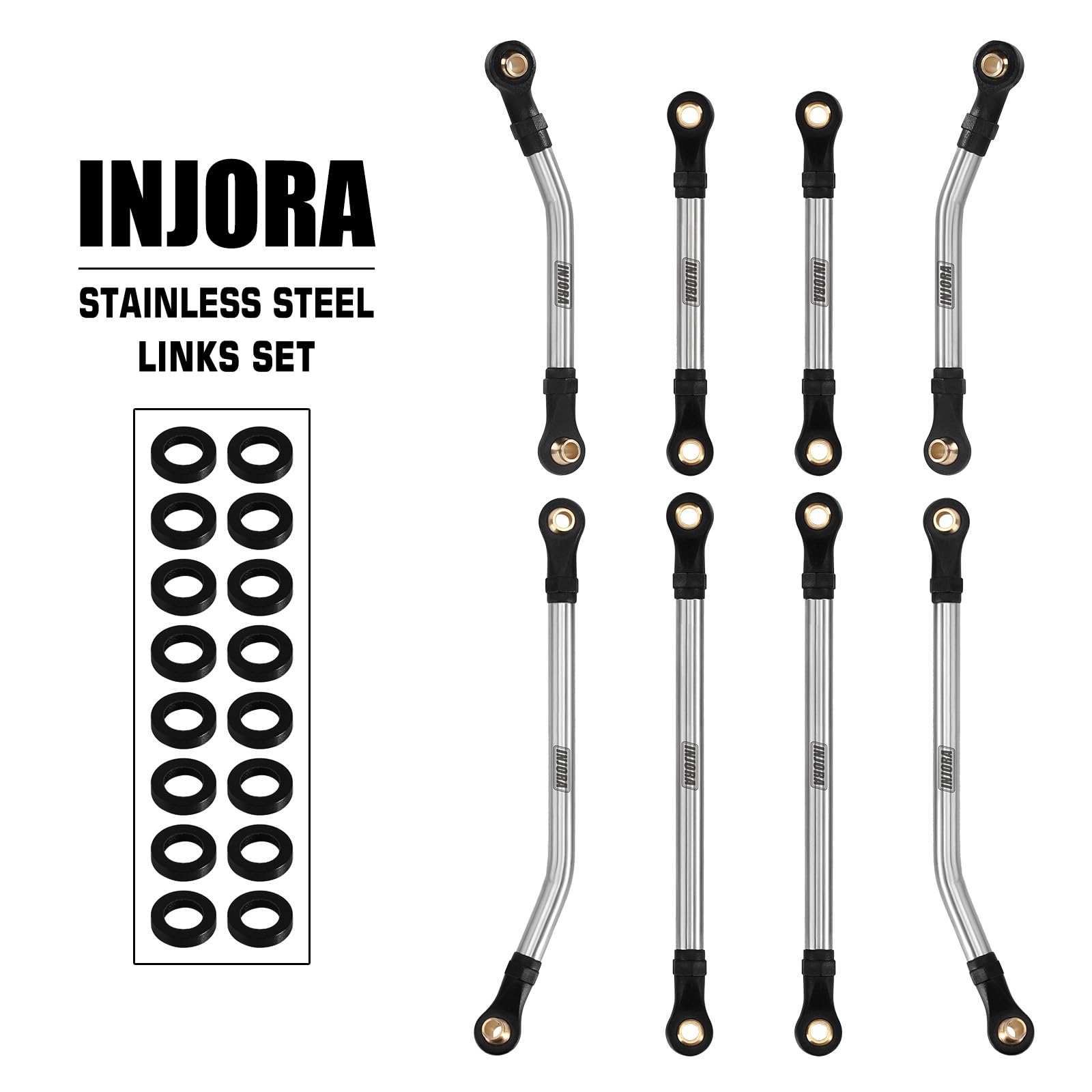 INJORA stainless steel links offer reliable performance under extreme crawling.