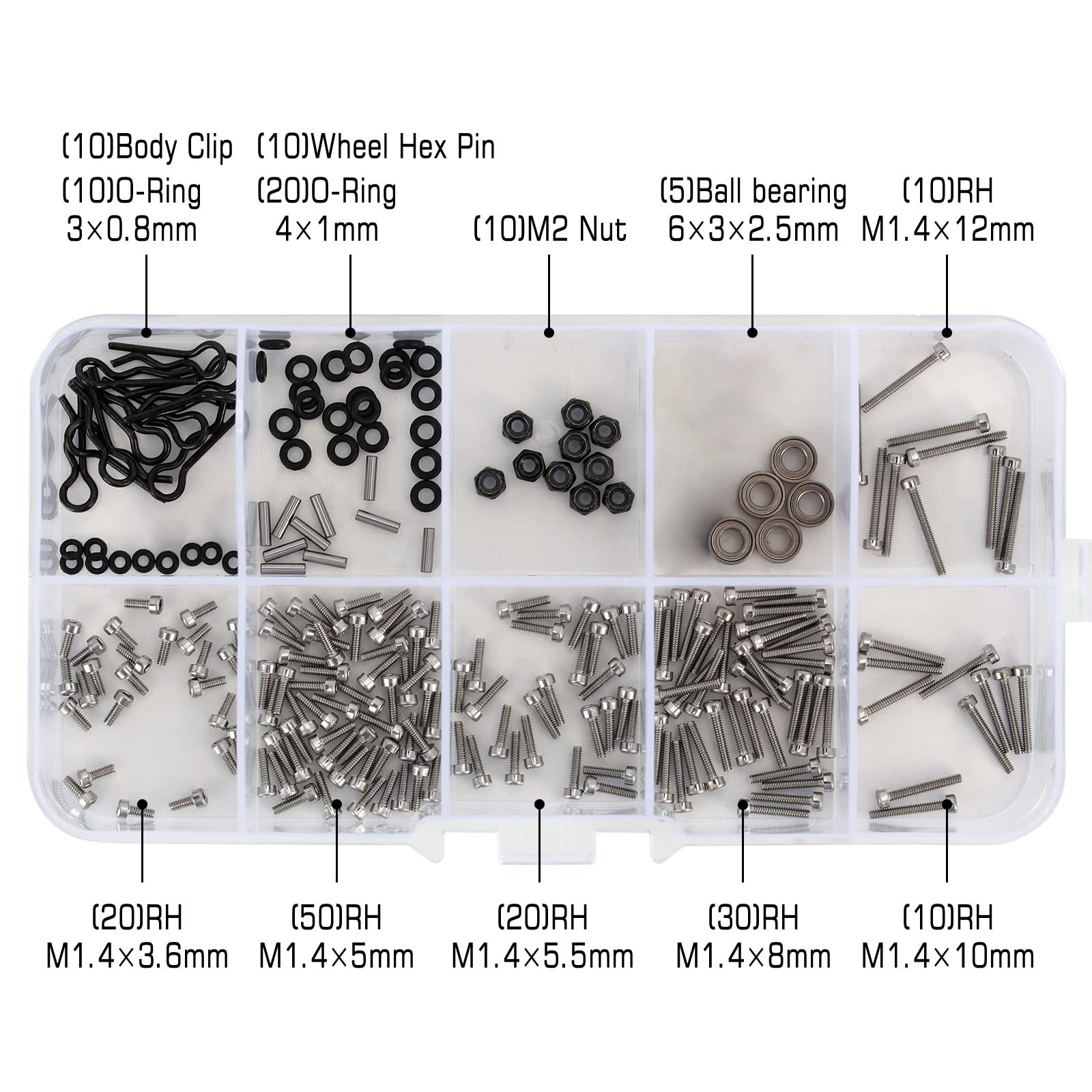Packaged INJORA screws set ready for hobbyists and shop use.