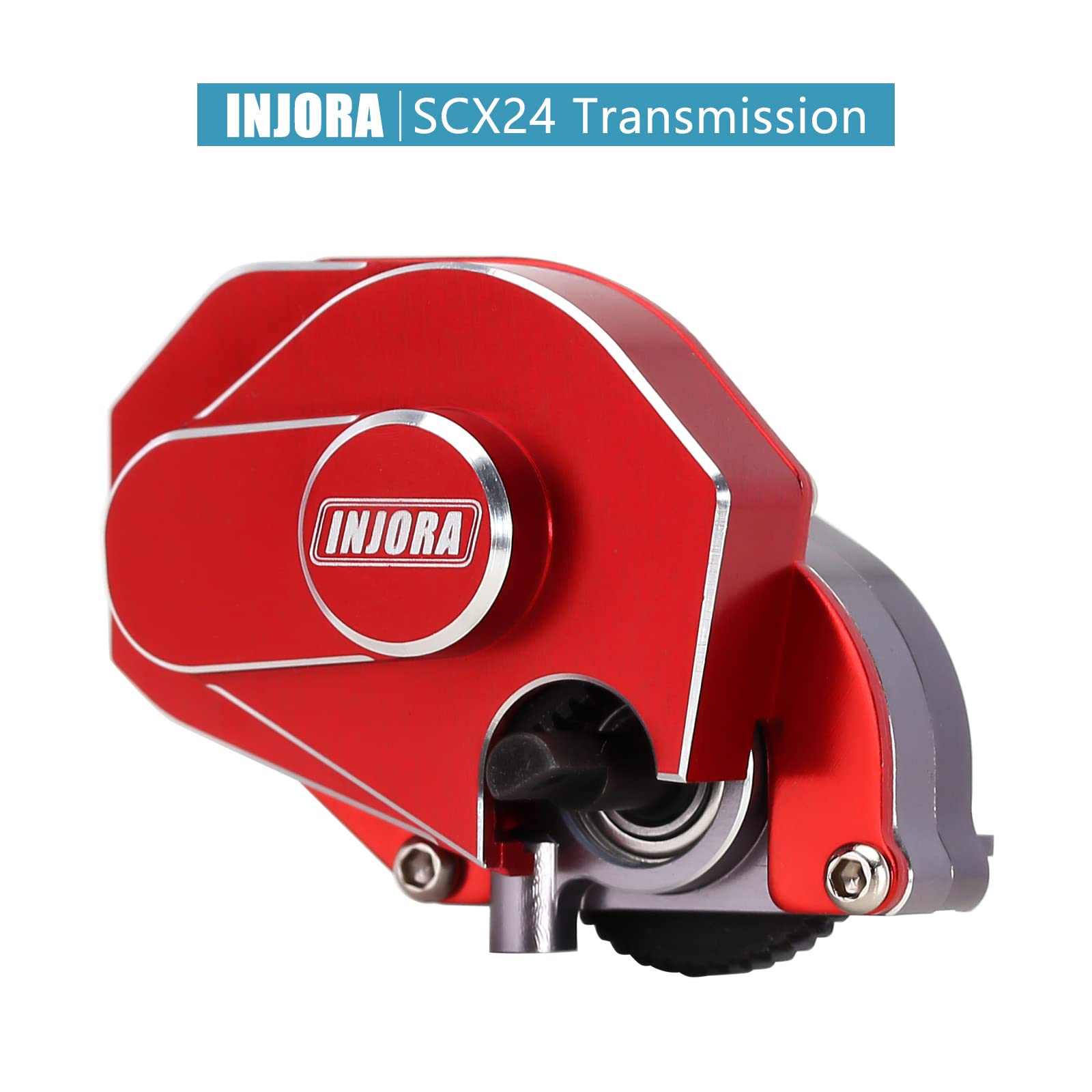 INJORA steel 0-3 mod transmission gear set for Axial SCX24, increases wear resistance.