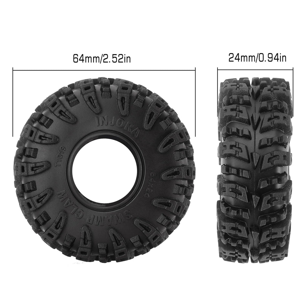 INJORA Swamp Claw 1.0 tire mounted on TRX4M for outdoor trail adventures.