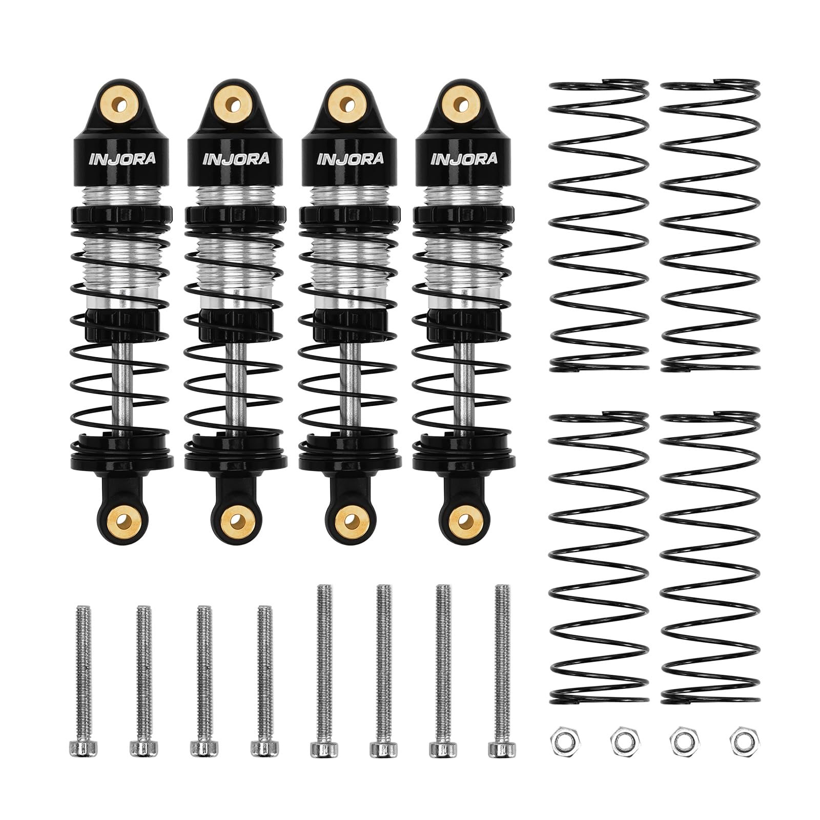 INJORA threaded shock body ASC32 enables quick preload adjustments for fine tuning.