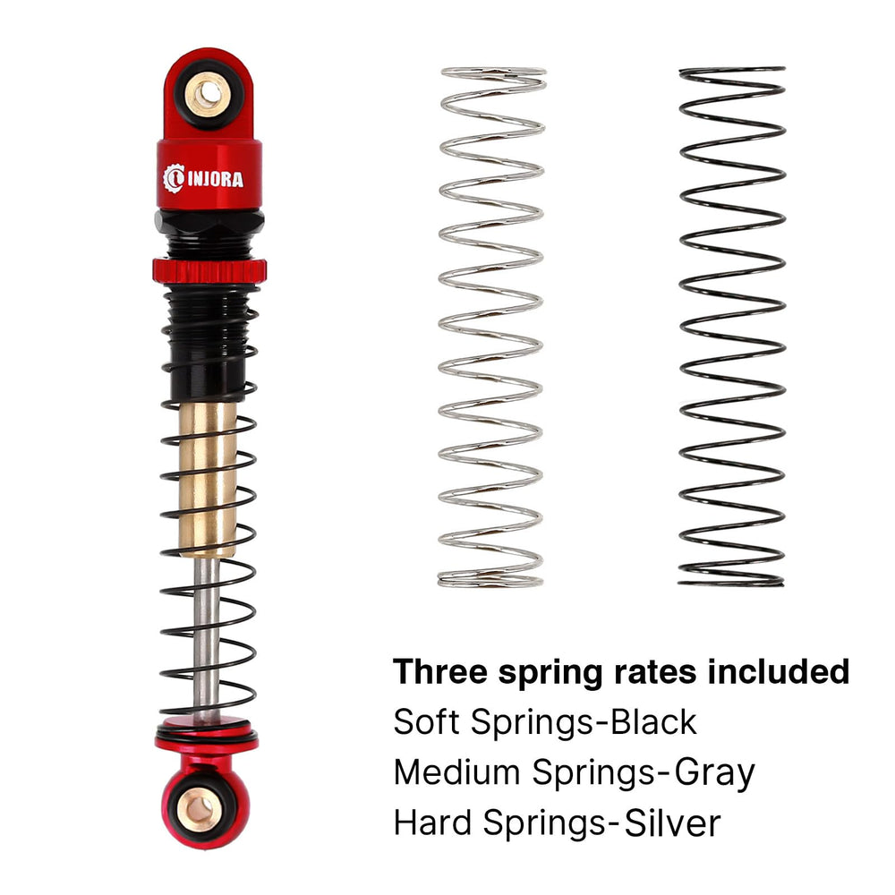 INJORA threaded shock preload adjustment view for quick tuning