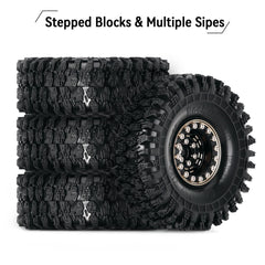 Tires mounted on compatible 1/18 wheels for SCX24, FCX24, TRX4M