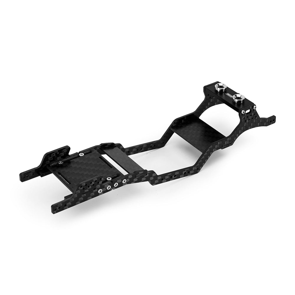 INJORA universal LCG carbon fiber chassis with adjustable wheelbase for flexible SCX24 builds