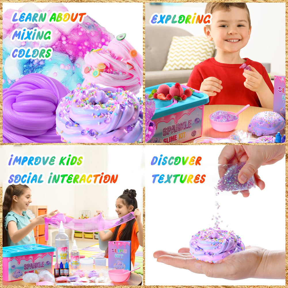 inksbui Confetti Slime Kit crunchy slime supports stretching and snapping