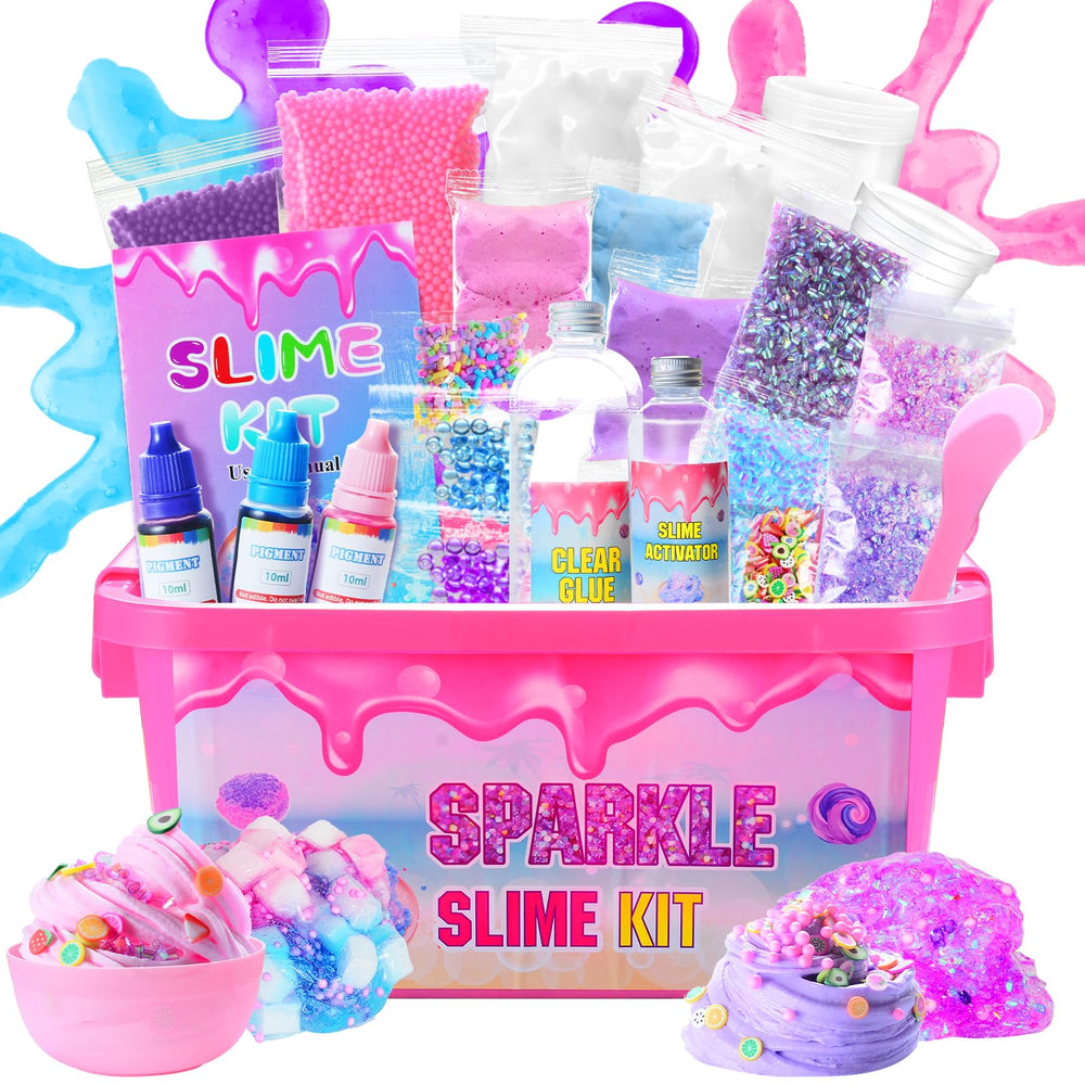 inksbui Confetti Slime Kit sparkles with sparkling slime textures for creative play