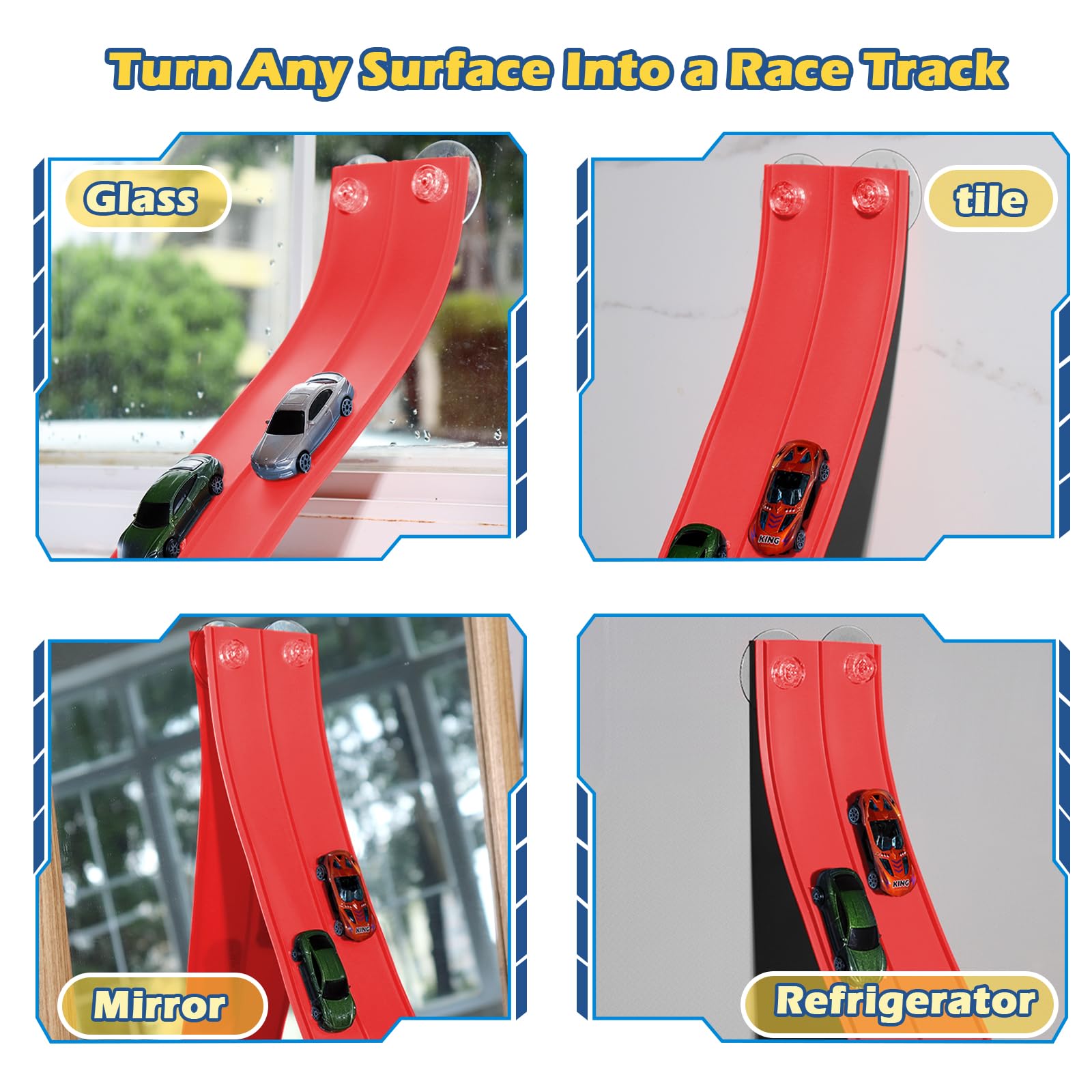 INKZOO 1/64 diecast compatible track for mixed vehicle play