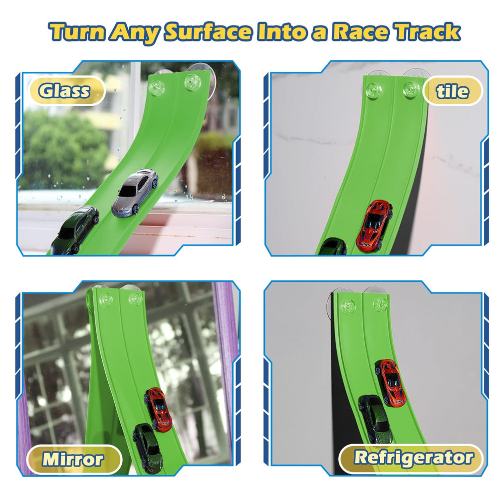 INKZOO Flex Track with strong suction cups on glass and smooth surfaces