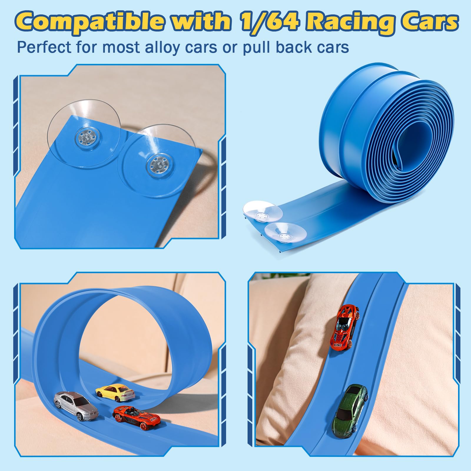 INKZOO Flex Tracks suction cups grip smooth surfaces securely