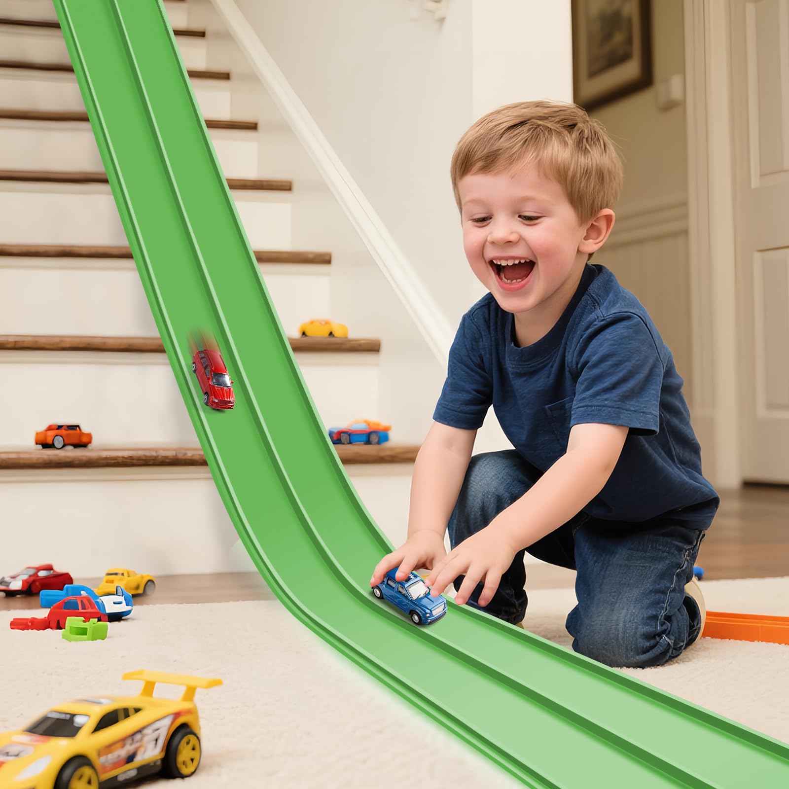 INKZOO Upgrade Flex Track 15ft enables versatile indoor outdoor racing
