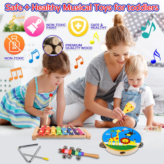 INLAIER 8-tone xylophone with mallets encourages early rhythm exploration for kids.