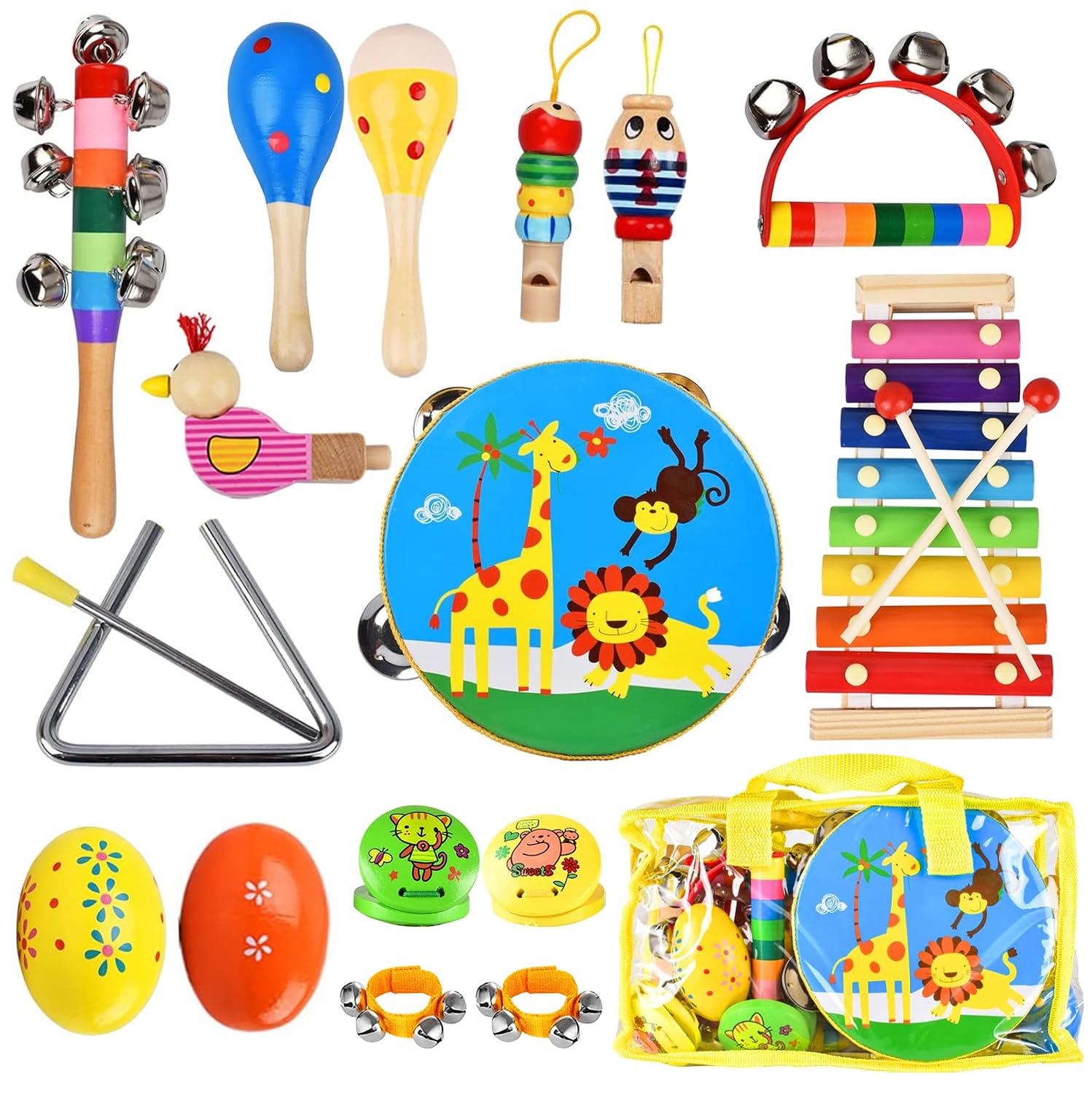 INLAIER Kids Musical Instruments Set in colorful box packaging for gifting occasions.