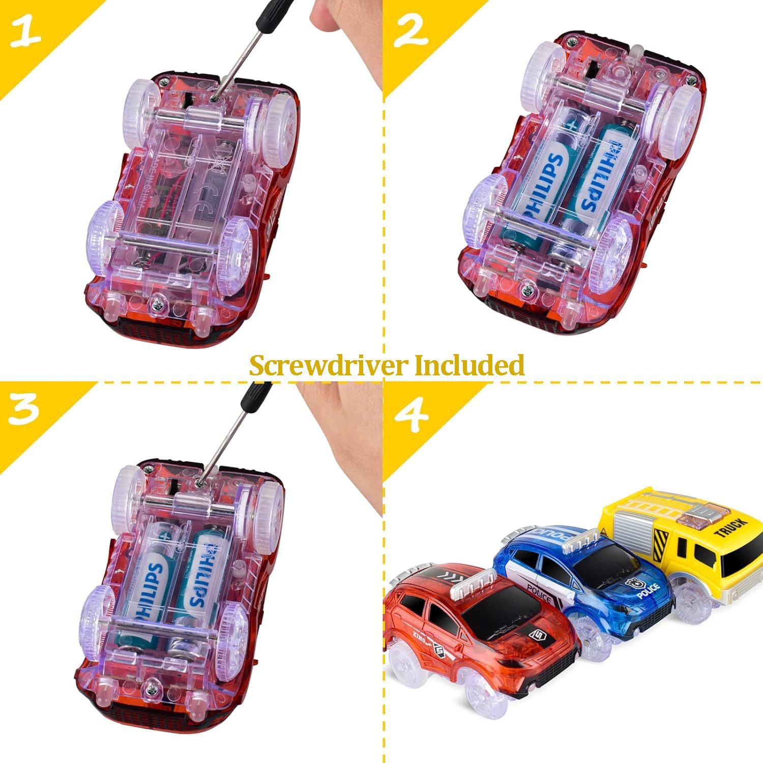 INLAIER requires 2 AA batteries for vivid LED lighting