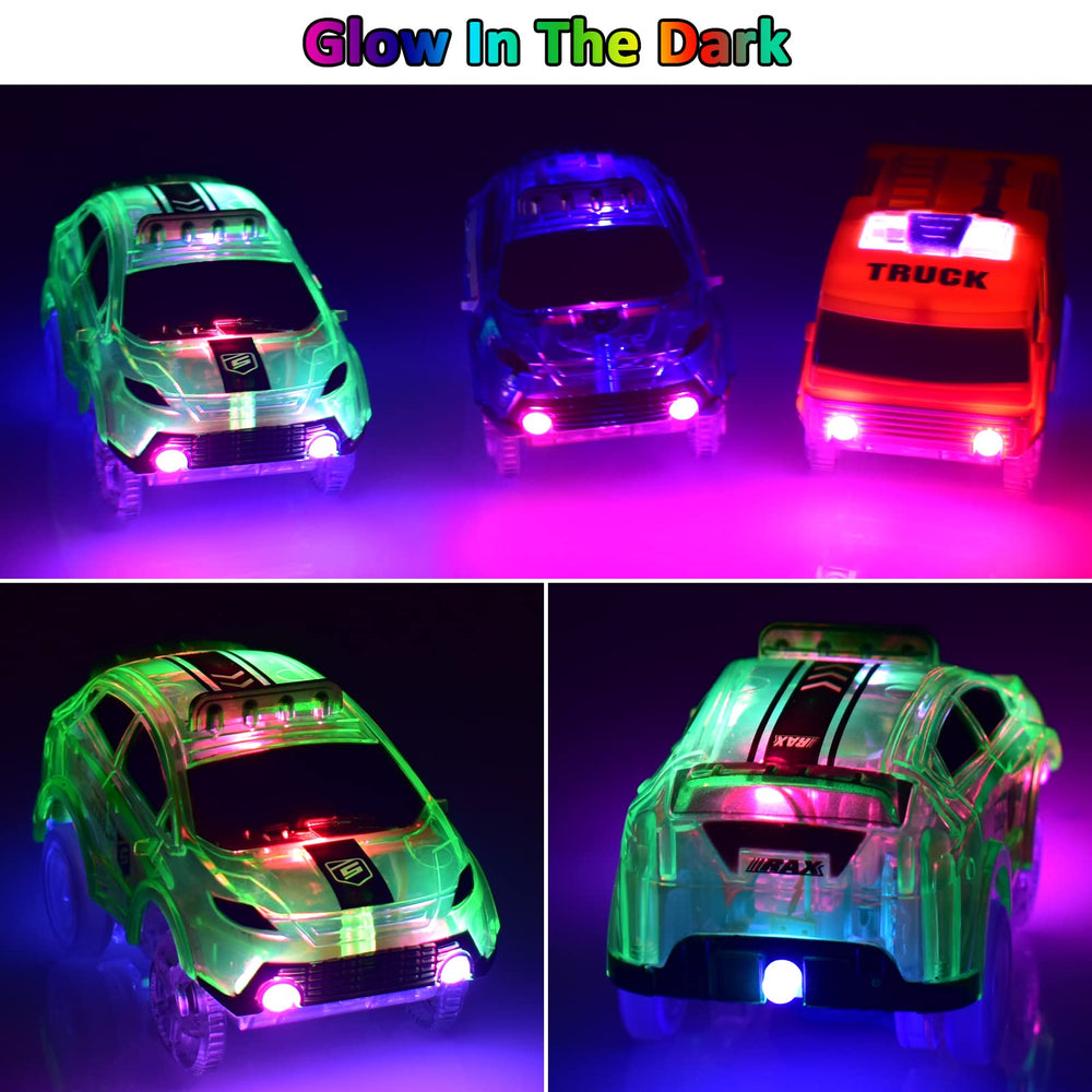 INLAIER Track Cars red LED on adds high-contrast glow for racing moments.