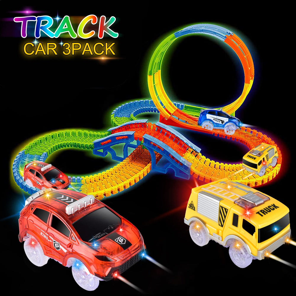 INLAIER three-pack packaging shows red yellow blue cars for shared play