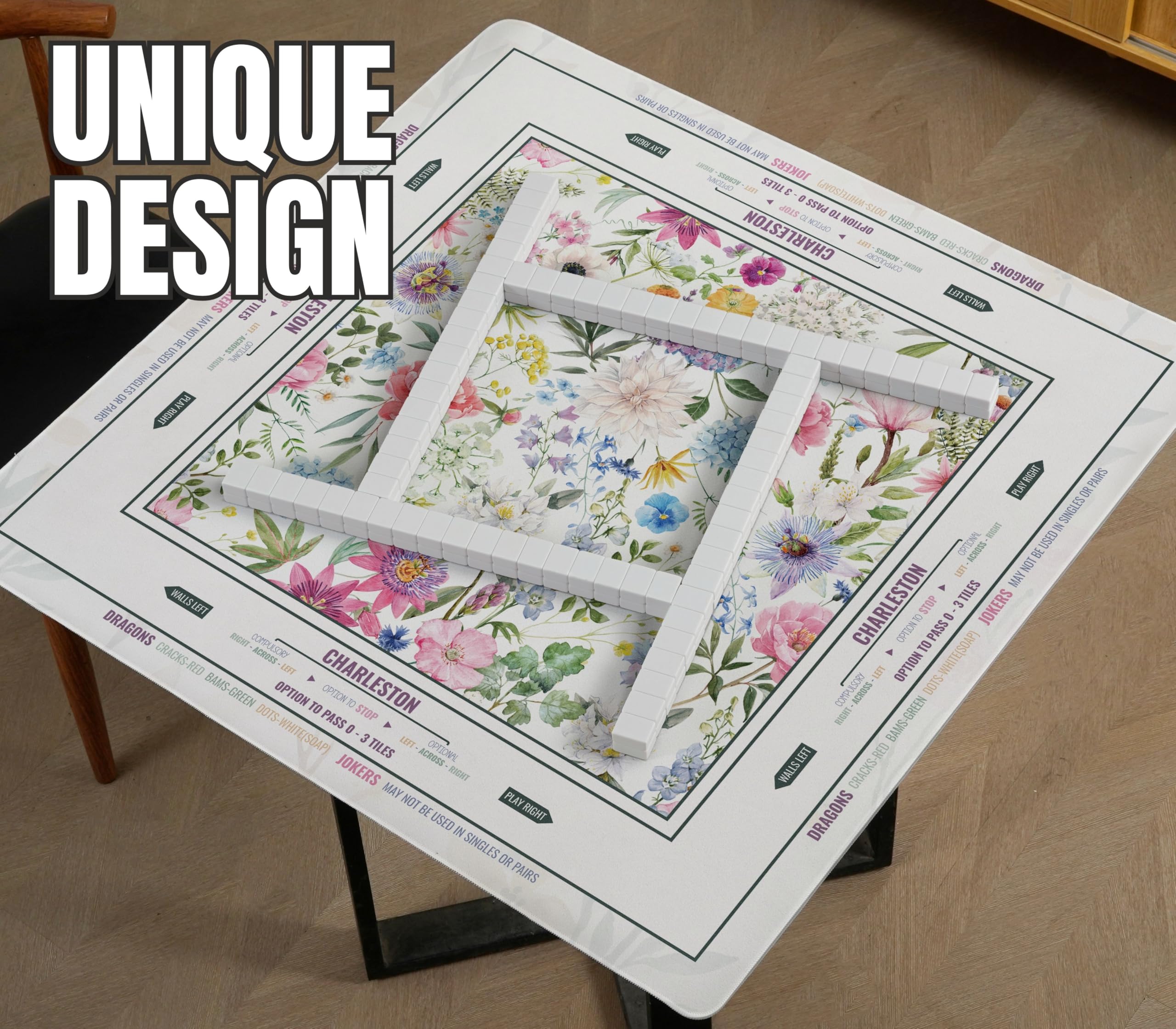 InnoBeta Mahjong Mat Flower-Carnation-12 folded: portable and quick to set up