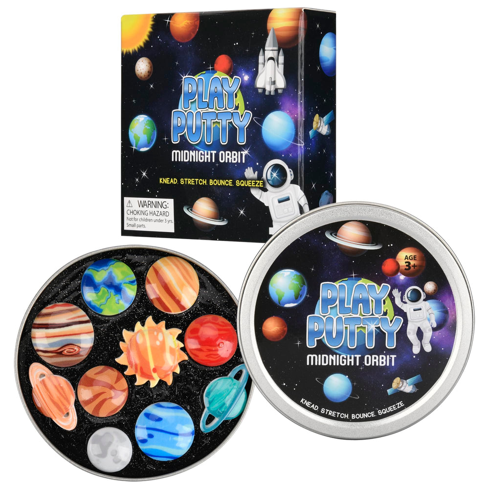 Inner-ACTIVE space gift putty keeps charms organized in a tin.